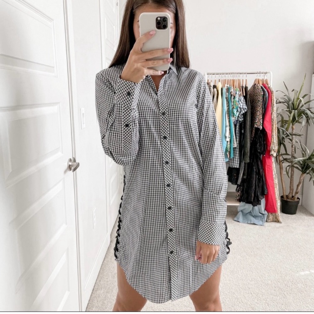 🖤🤍 McQ Alexander McQueen Plaid Shirt Dress 🤍🖤